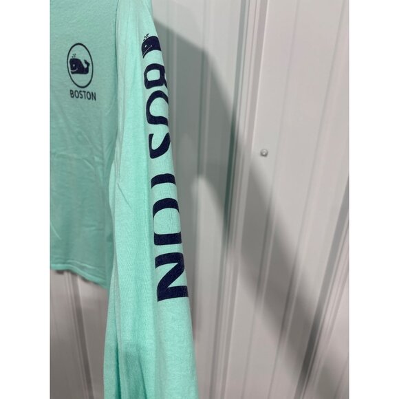 Boston Massachusetts Whale Graphic Tee XS Crewneck Long Sleeve Basic Essential - Picture 4 of 6